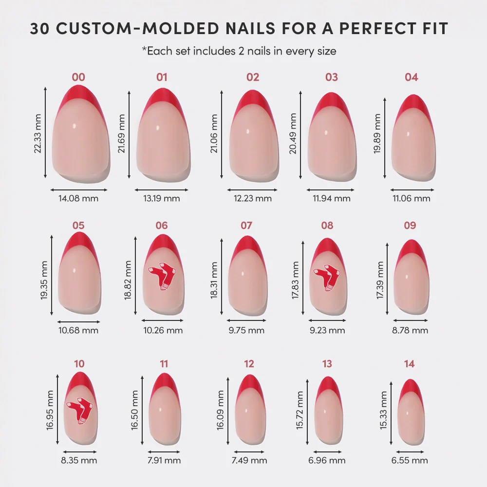 Boston Red Sox Press-On Nail Set
