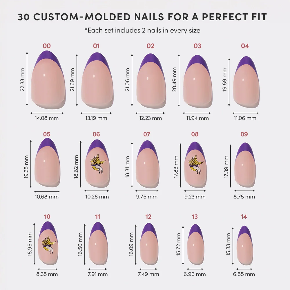 Minnesota Vikings Press-On Nail Set