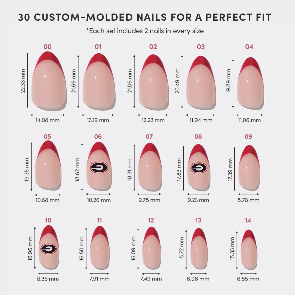 Georgia Bulldogs Press-On Nail Set