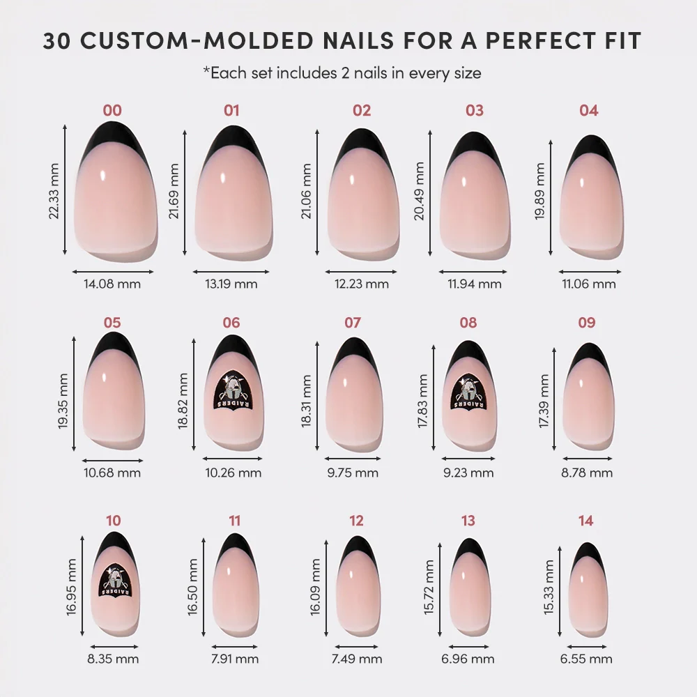 Las Vegas Raiders Press-On Nail Set